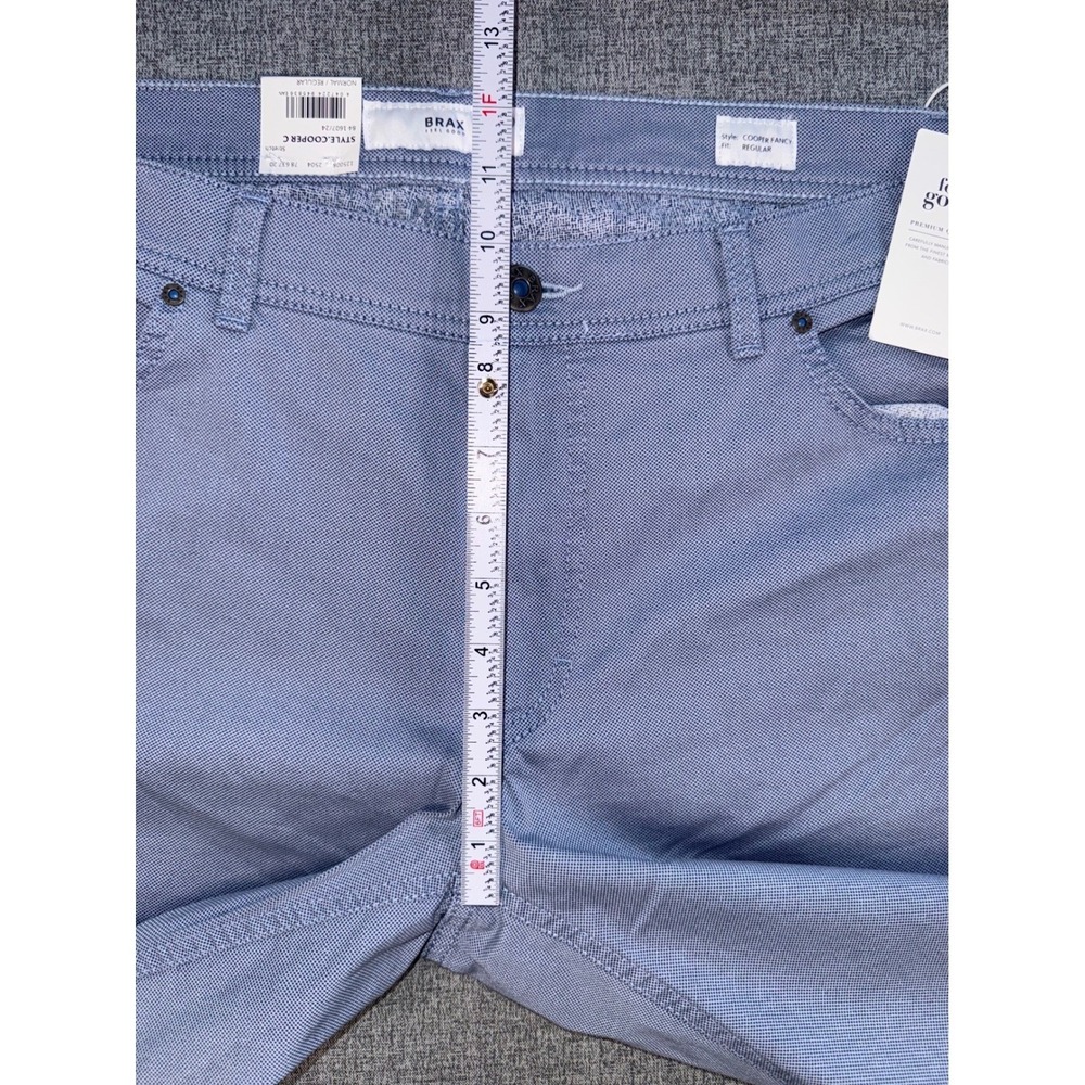 NWT New Brax Feel Good Cooper Fancy Regular Fit Tritone Cotton Blue Pants 40X34 - Picture 9 of 15